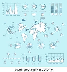Social Media Blue Infographic Elements