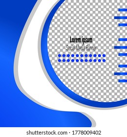 Social media Blue Template banner vector design to promotion your product event post your activity and selling promotion with trendy minimalist and modern concept