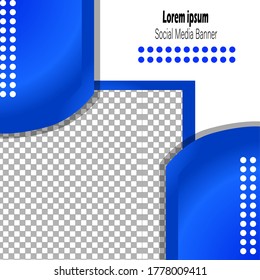 Social media Blue Template banner vector design to promotion your product event post your activity and selling promotion with trendy minimalist and modern concept