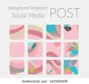 Social media booster background set. Art terrazzo pattern with wavy shapes and lines in earthy natural color for holiday seasonal sale story post. Instagram advertising marketing technologies.