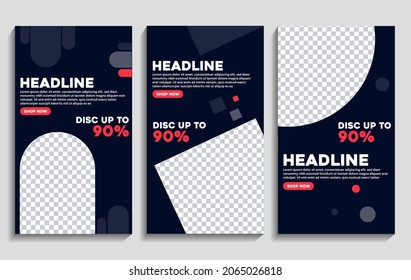 Social Media Branding story template for digital product marketing with dark mode and modern style