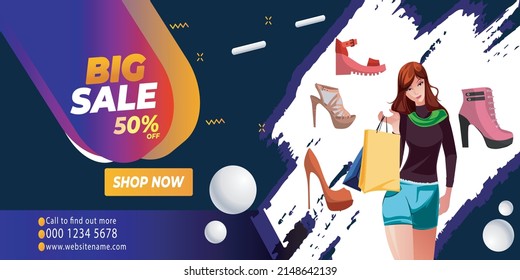 Social Media Business Big Offer sell Banner Design, Marketing agency 50% or 75% Discount flyer Background shape