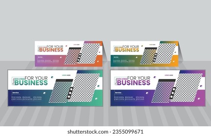 Social media business cover design, professional  Web banner Template, minimal and Cline Corporate background with photo placement, editable web banner, set of business cover Template 