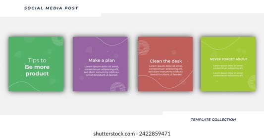 Social media business marketing text here, tutorial, tips, post banner layout template background design element,