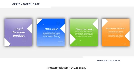 Social media business marketing text here, tutorial, tips, post banner layout template background design element,