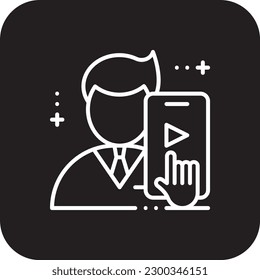 Social Media Business people icon with black filled line style. network, internet, communication, like, app, information, concept. Vector illustration