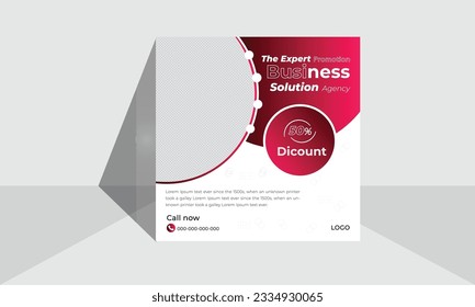 Social Media business post card design template.