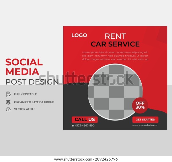 Social media\
business post design rant a\
car