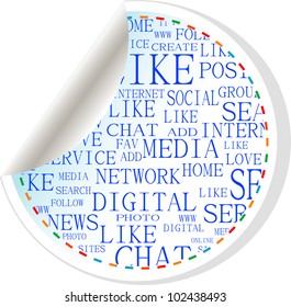 Social media button - label sticker
