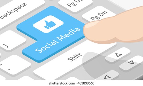 Social Media Button on Keyboard