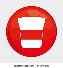 Social Media button represented by coffee mug multimedia app . Colorfull and isolated illustration