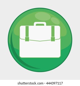 Social Media button represented by suitcase multimedia app . Colorfull and isolated illustration