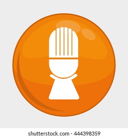 Social Media button represented by microphone multimedia app . Colorfull and isolated illustration
