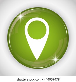 Social Media button represented by gps multimedia app . Colorfull and isolated illustration