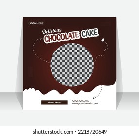 Social Media Cake Or Food Post Banner Template Design