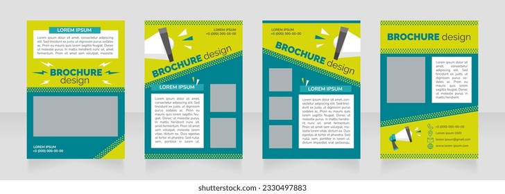 Social media campaign blank brochure layout design. Promo service. Vertical poster template set with empty copy space for text. Premade corporate reports collection. Editable flyer paper pages