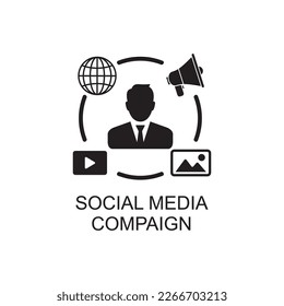 social media campaign icon , advertising icon