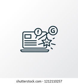 Social Media Campaign Icon Line Symbol. Premium Quality Isolated Application Element In Trendy Style.