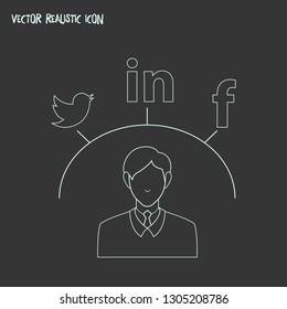 Social media campaign icon line element. Vector illustration of social media campaign icon line isolated on clean background for your web mobile app logo design.