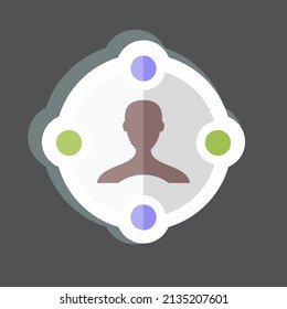 Social Media Campaign Sticker in trendy isolated on black background