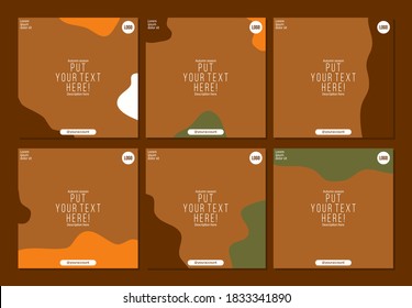Social Media Carousel Post Banner Template In Abstract Autumn Or Fall Theme