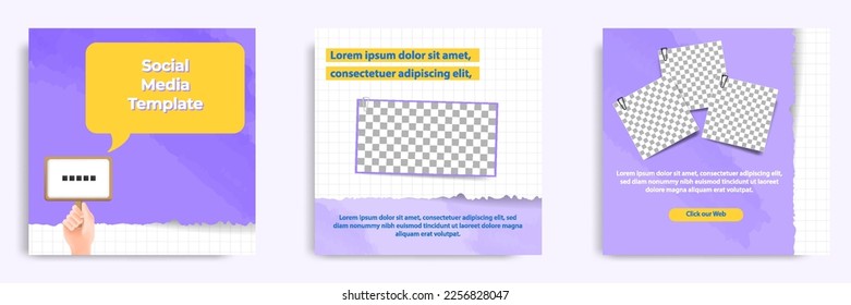 Social media carousel post banner layout for tips, did you know, podcast, motivation, self-development, product, service knowledge template. Torn paper design element and texture. Vector illustration