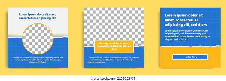 Social media carousel post banner layout for tips, did you know, podcast, motivation, self-development, product, service knowledge template. Torn paper design element and texture. Vector illustration