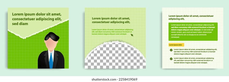 Social media carousel post banner layout for tips, did you know, podcast, motivation, self-development, product, service knowledge template. Torn paper design element and texture. Vector illustration