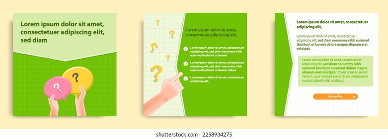 Social media carousel post banner layout for tips, did you know, podcast, motivation, self-development, product, service knowledge template. Torn paper design element and texture. Vector illustration