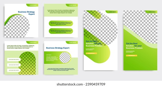 Social media carousel post banner layout in gradient green color background. For tips podcast, motivation, self-development, product, ads, influencer, microblog, sharing knowledge template