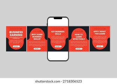 Carousel Post Design-Vorlage für soziale Medien für Business Education und berufliche Qualifikationen