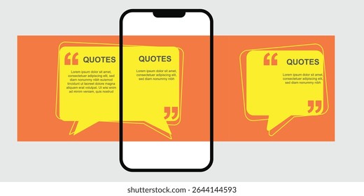 Social media carousel quote square set template. Vector template for social media posts like quotes, quotation marks or presentations.