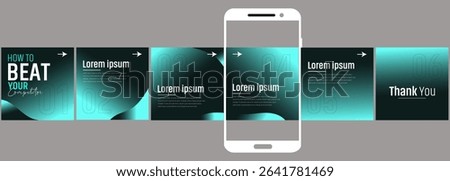 social media carousel, step by step guide to write Instagram carousel design,Set of LinkedIn carousel post.