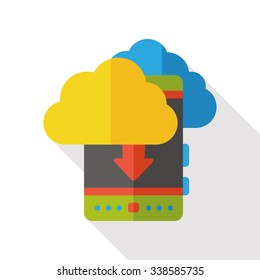 social media cellphone flat icon; i-Cloud