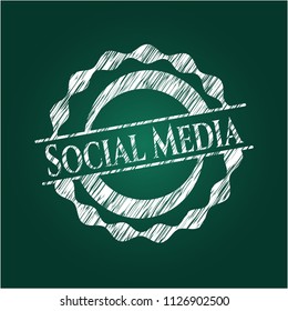 Social Media chalkboard emblem written on a blackboard
