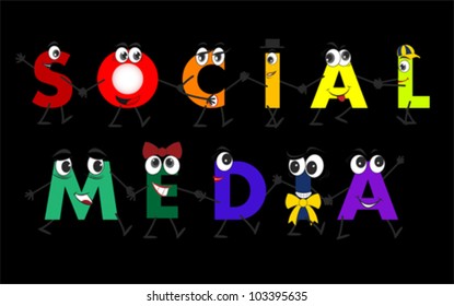 Social Media characters - network, vector