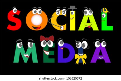 Social Media characters - network, vector
