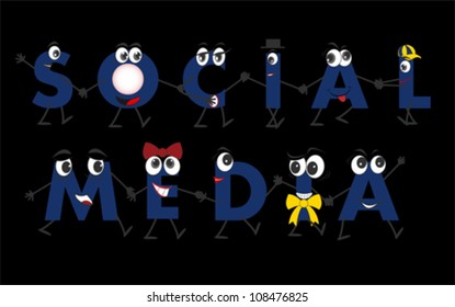Social Media characters - network, vector