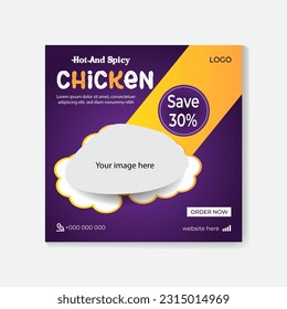 Social media chicken food  marketing and design template 