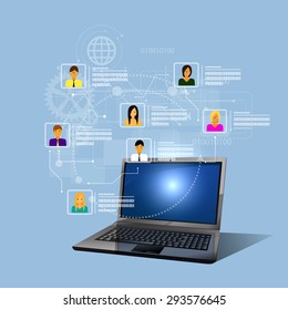 Social Media Circles, Network.