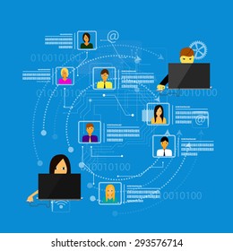 Social Media Circles, Network.