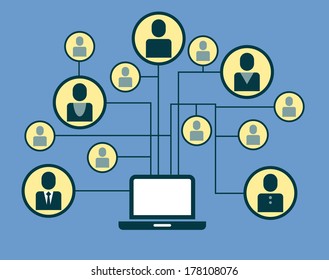 Social Media Circles, Network Illustration, Vector, Icon