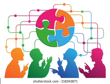 Social Media Circles, Network Illustration, Vector.