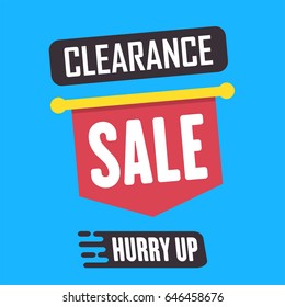 Social media clearance sale banner. Vector illustrations for website and mobile website banners, posters, email and newsletter designs, ads, promotional material.