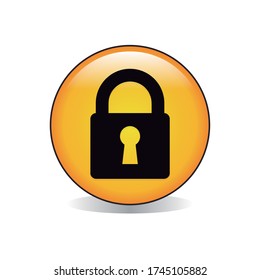 Social Media Closed Padlock Icon, Isolated Emoji Vector
