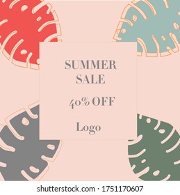 Social Media Clothing Brand Summer Sale Offer. A cover for Starting offer post and slide