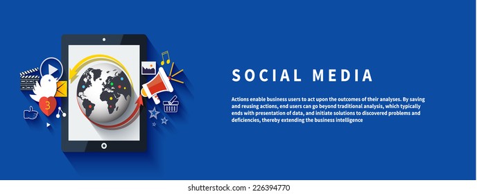Social media. Cloud of application icons. Set for web and mobile applications of social media