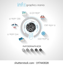 Social Media and Cloud concept Infographic background with a lot of icons for seo, advertising banners, cover materials or branding brochures
