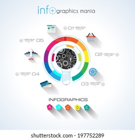 Social Media and Cloud concept Infographic background with a lot of icons for seo, advertising banners, cover materials or branding brochures