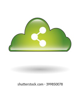 Social media with cloud design, vector illustration